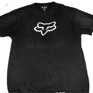 Fox Black T-Shirt with White Fox Head Graphic | XL
